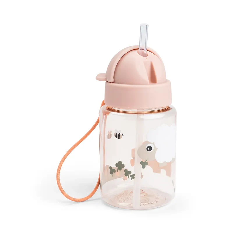 Drikkedunk m/sugerør - Tiny farm - Pudder - 280 ml
