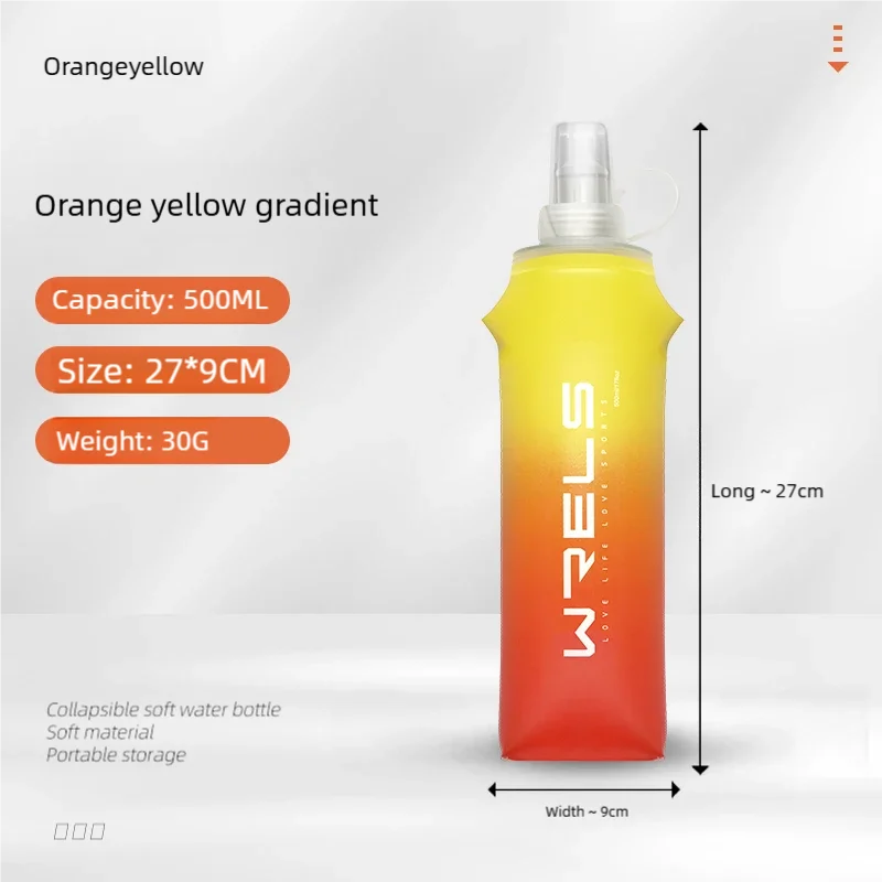 Gourde de running pliable en silicone 250 ml à 500 ml
