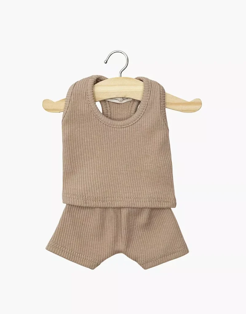 Dessous Marcel en maille côtelée - Moka