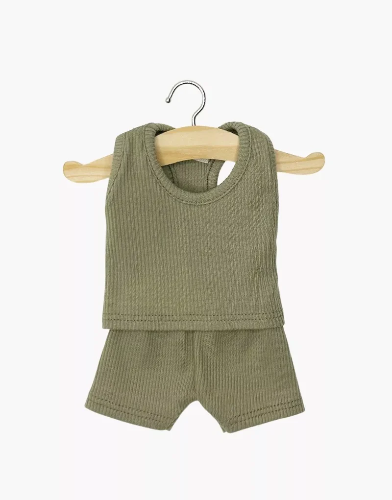 Dessous Marcel en maille côtelée - Olive