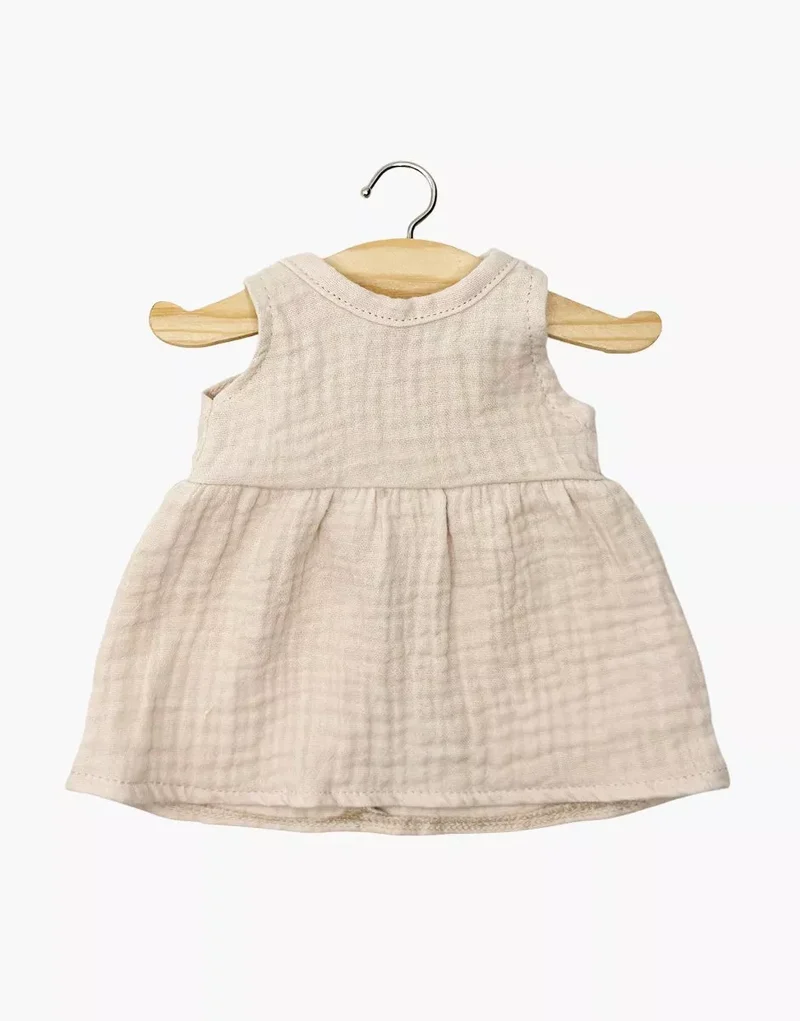 Robe Faustine sans manches - Gaze de coton Mastic