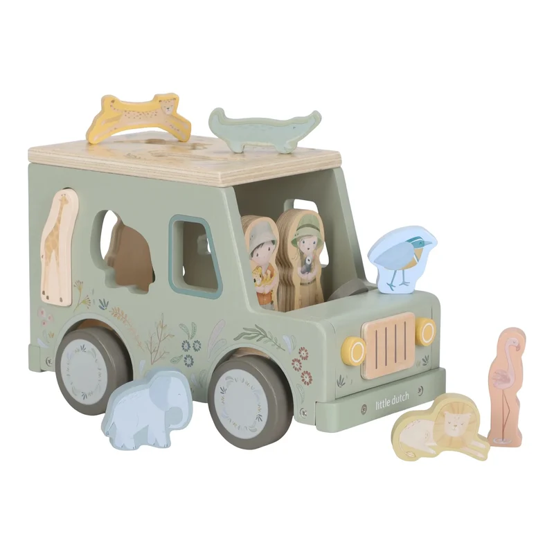 Voiture boîte à formes en bois - Safari Friends