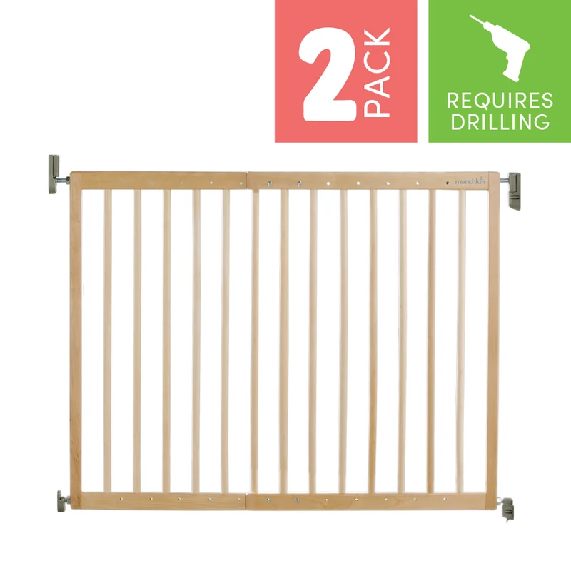 Wooden Gate Bundle - Wall Fix Extending Wooden Safety Stair Gate (2 Pack)