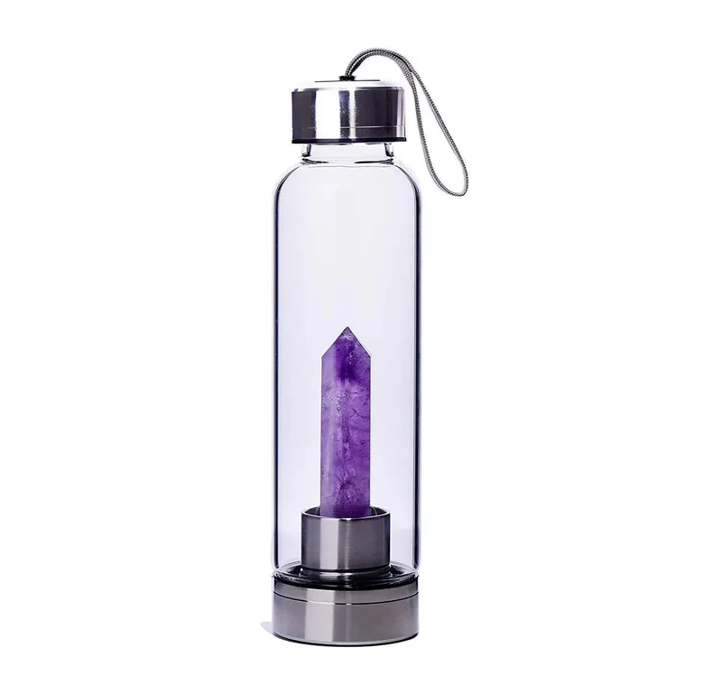Gourde en Verre Cristaux Naturels 700ml