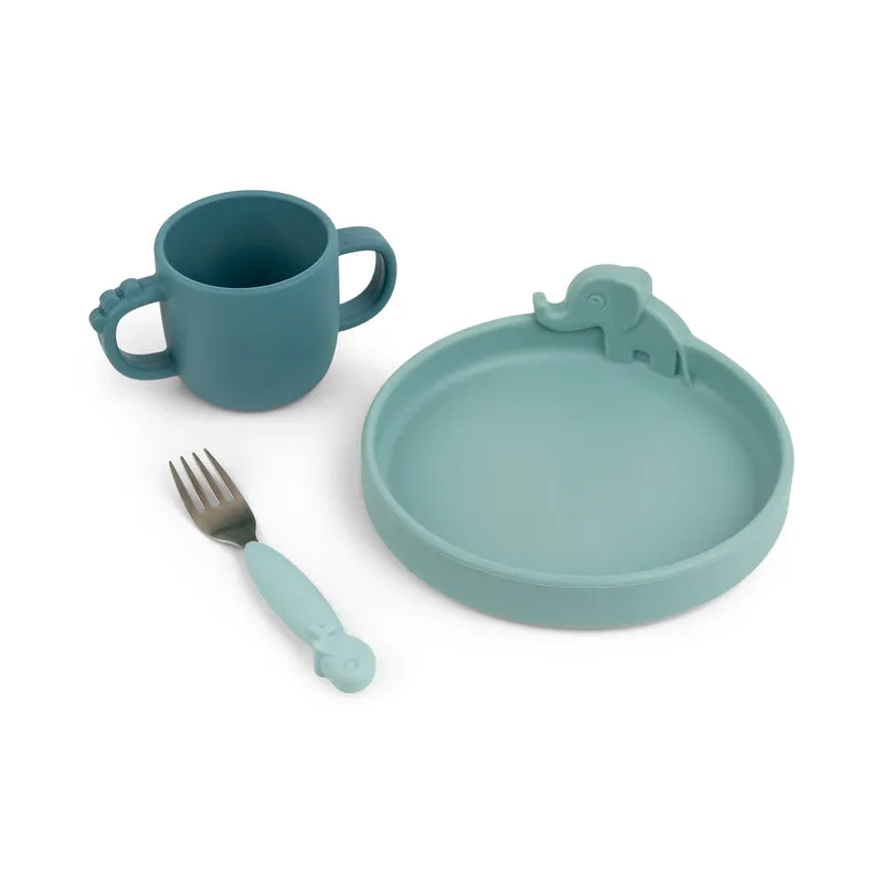 Peekaboo spisesæt - Deer friends - Blå