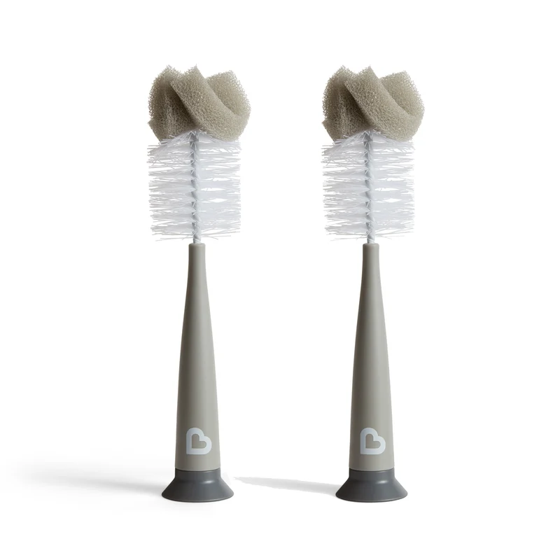 Sponge Bottle Brush, 2 Pack, Grey