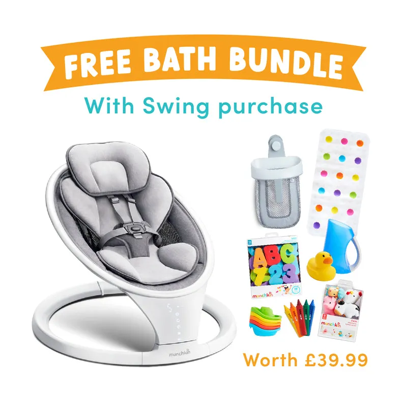 Baby Swing (White) with FREE Bath Bundle