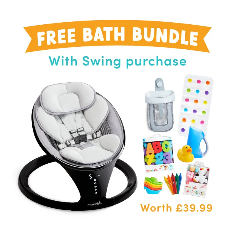 Baby Swing (Black) with FREE Bath Bundle