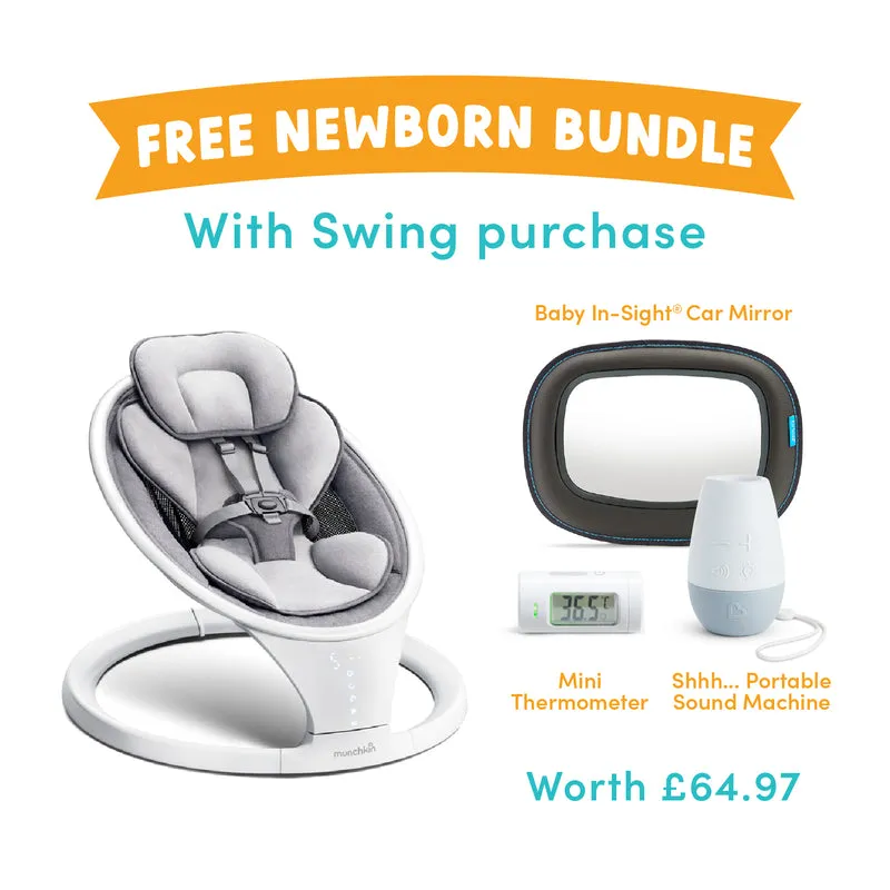 Baby Swing (White) with FREE Newborn Bundle