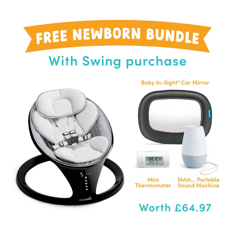 Baby Swing (Black) with FREE Newborn Bundle
