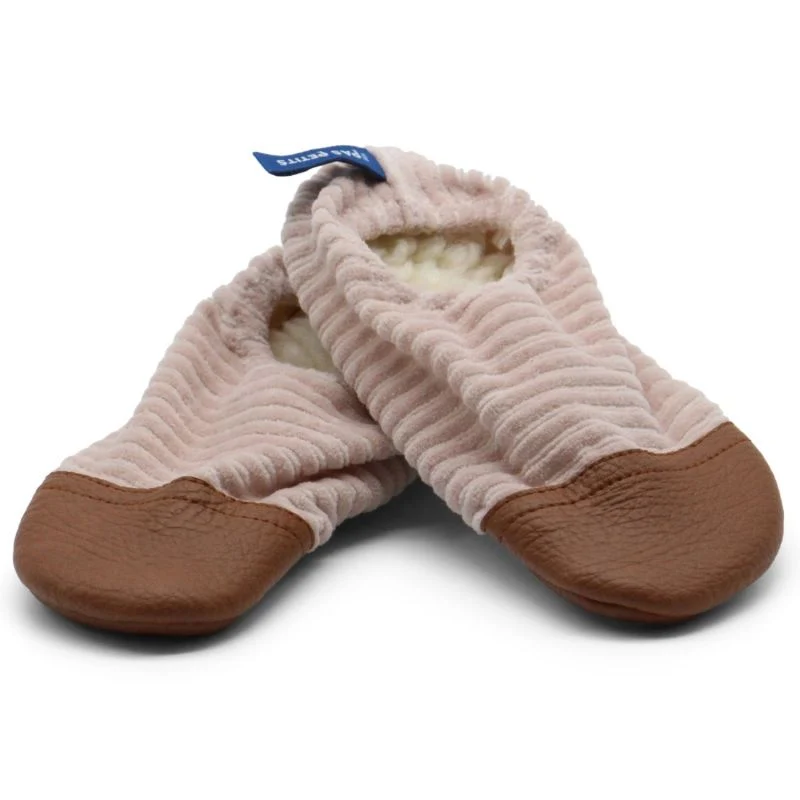 Chaussons - Les Petits Velours Rose Pâle