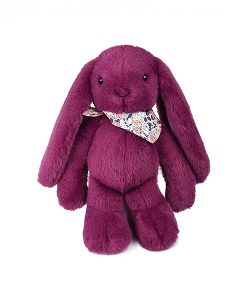 Peluche lapin Fleurette 35cm - Prune