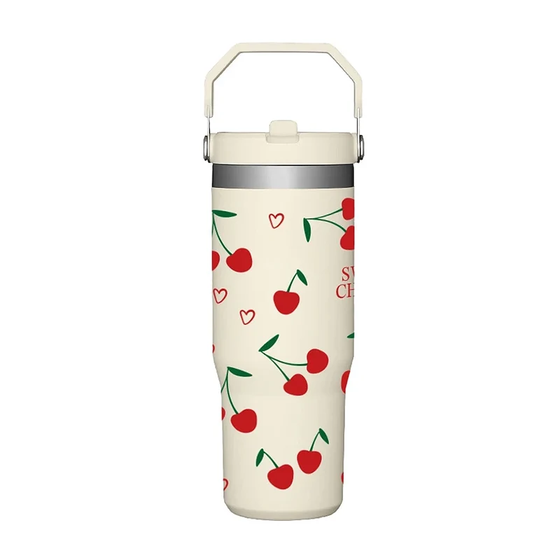 Gourde Isotherme Mug Cerise avec Poignée