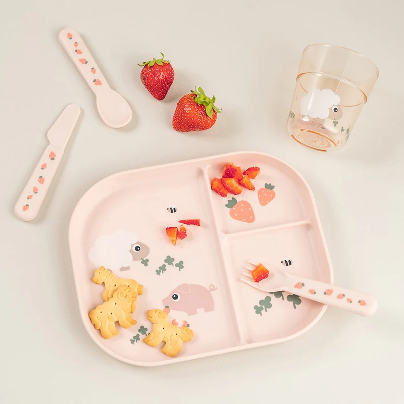 Foodie inddelt tallerken sæt - Tiny farm - Powder