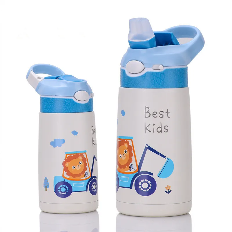 Gourde enfant en inox 400 ml à paille