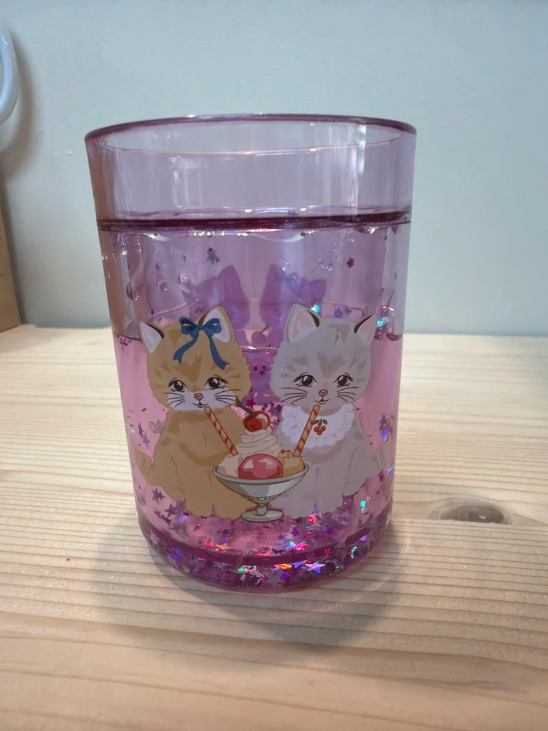 Gobelet à paillettes (unité) - Violet Chat