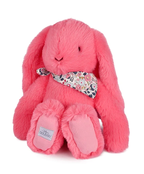Peluche lapin Fleurette 35cm - Rose Corail