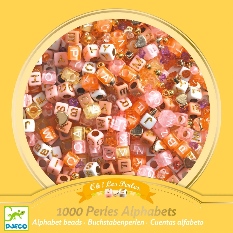 Coffret de perles alphabet - Or
