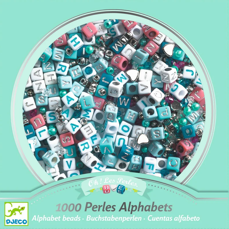 Coffret de perles alphabet - Argent