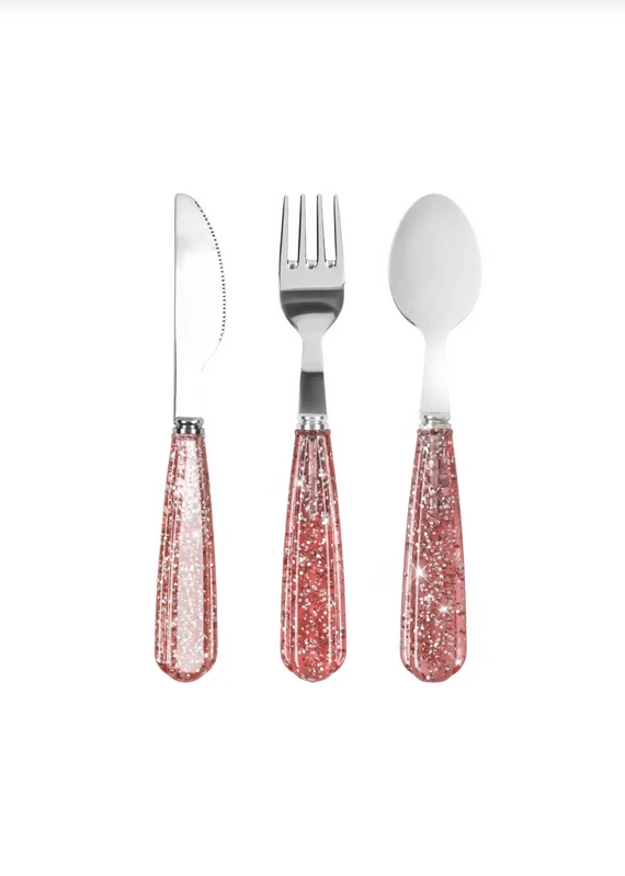 Set de 3 couverts à paillettes - Sparkling Sangria