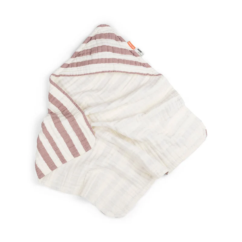 Håndklæde m/ hætte - Stripes - Pudder