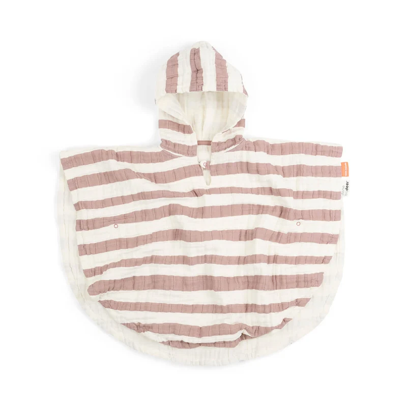 Bade poncho - Stripes - Pudder