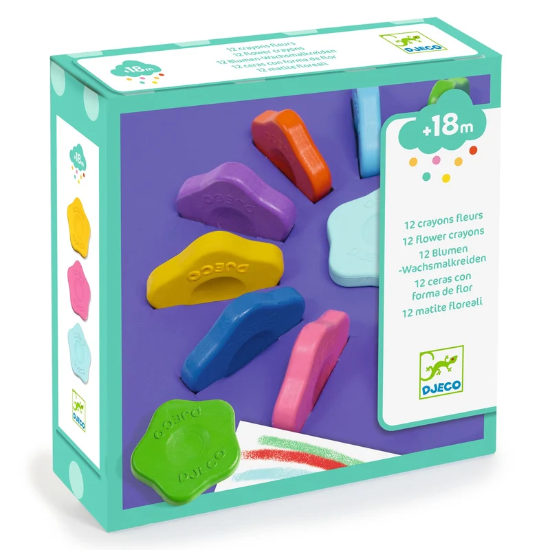 12 Crayons Fleurs pour les petits