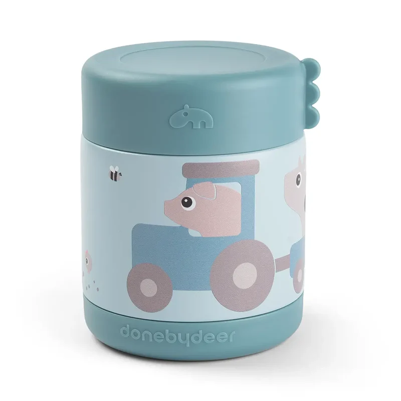 Termo madbeholder Tiny farm Blå 300 ml