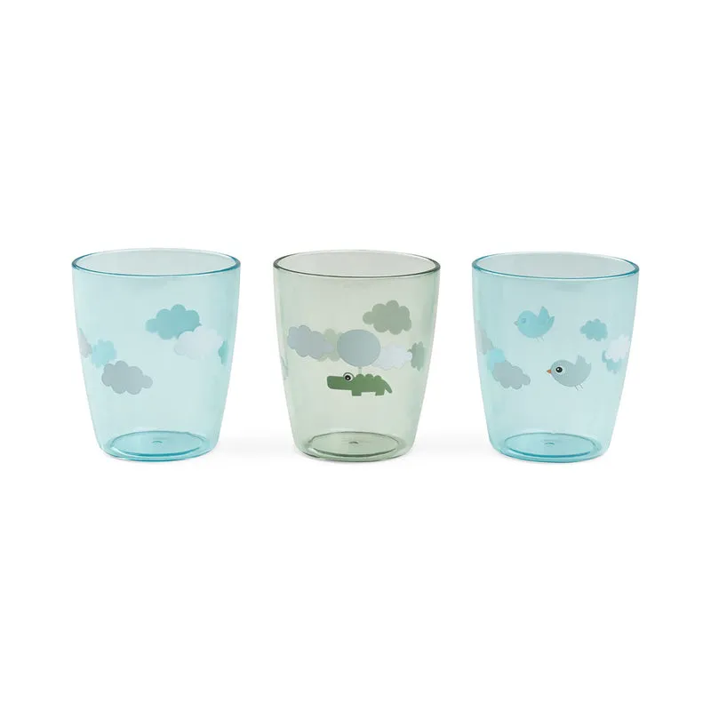 Yummy mini glas 3 stk. - Happy clouds - Grøn