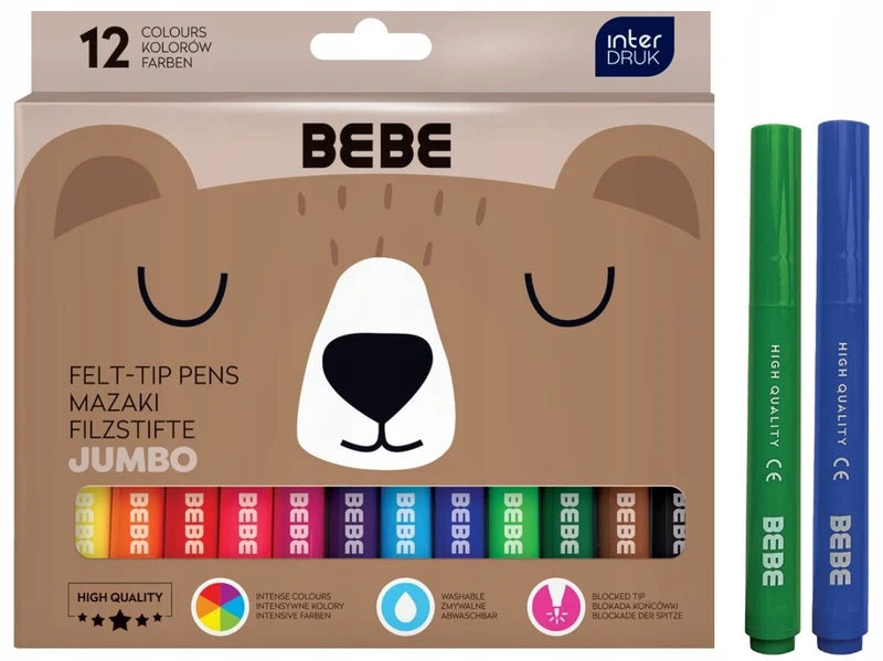 Feutres 12 couleurs Jumbo - BEBE Friends