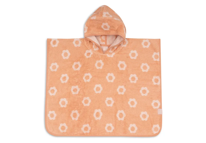 Poncho de bain éponge - Jacquard Réversible - Flower