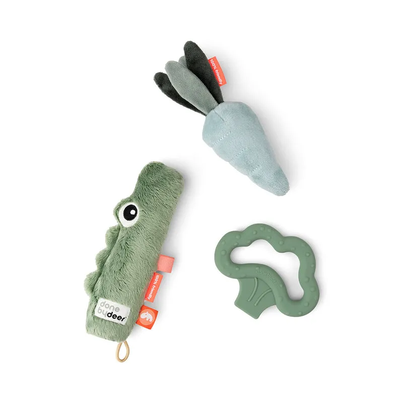 Baby aktivitetslegetøj 3 stk. - Croco - Grøn