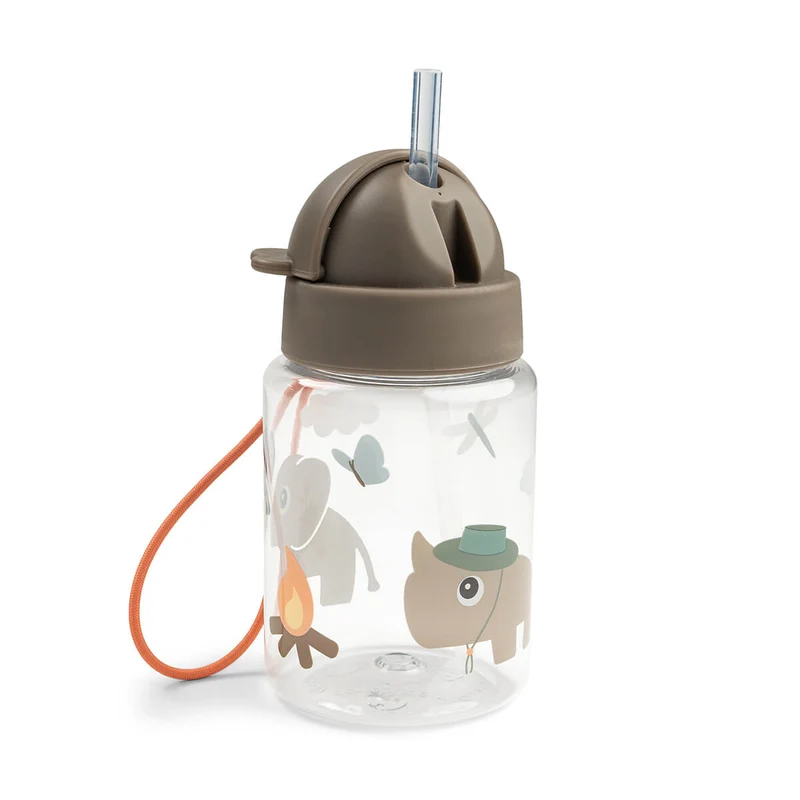 Drikkedunk m/sugerør - Tiny trails - Sand - 280 ml