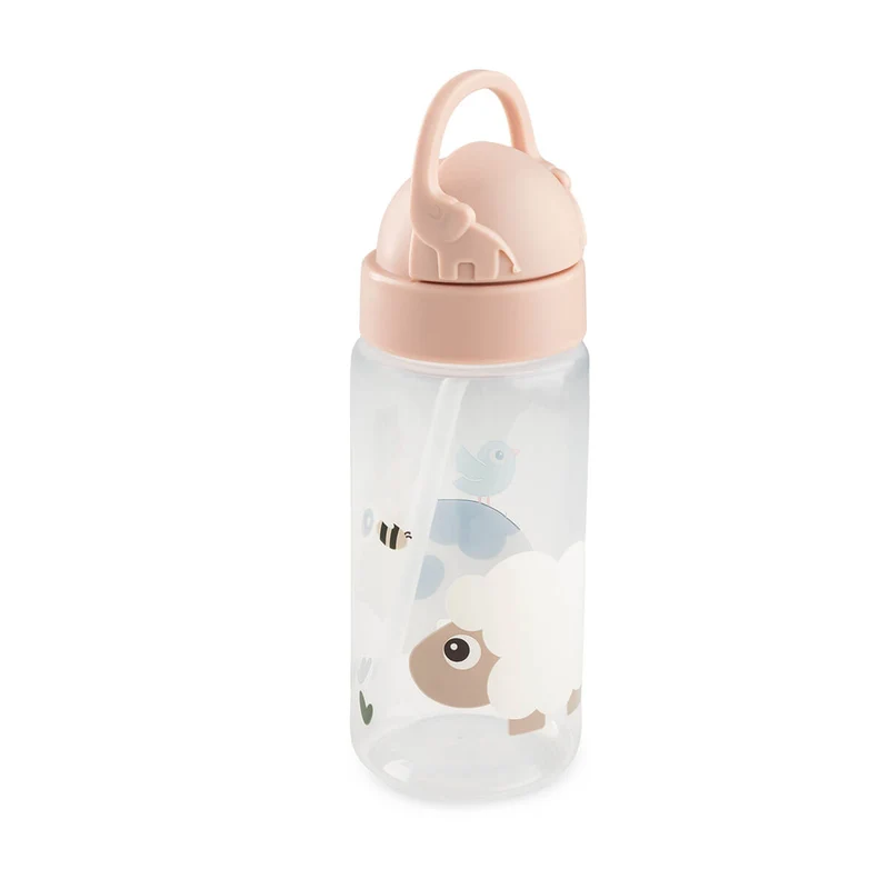 Drikkedunk m/sugerør - Tiny farm - Pudder - 350 ml