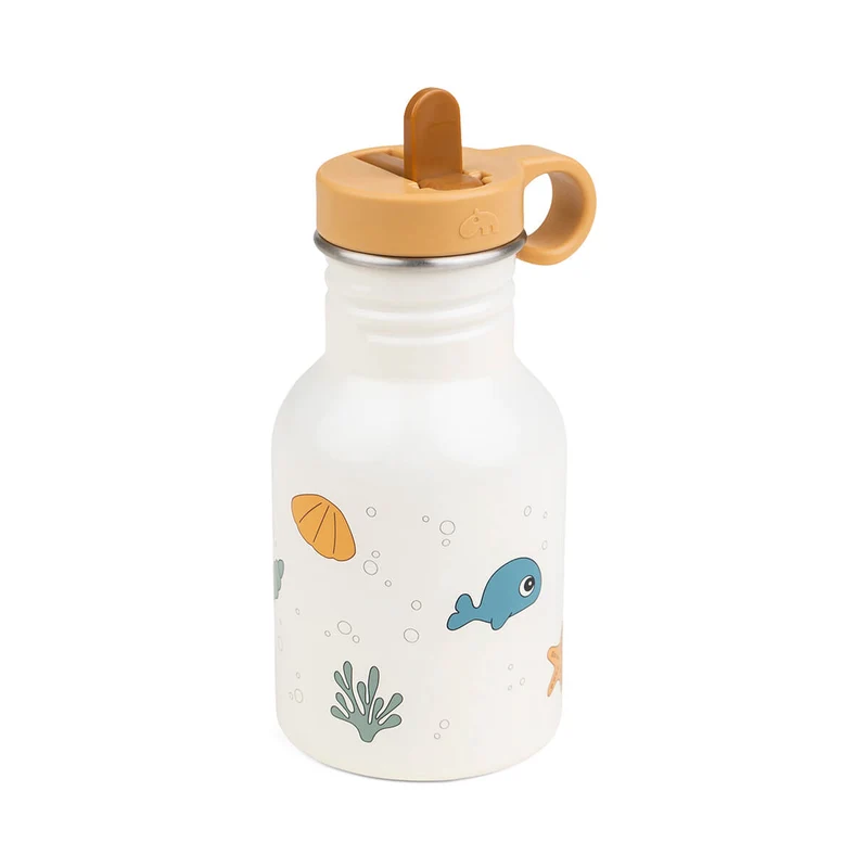Flaske rustfrit stål - Sea friends - Beige - 350 ml