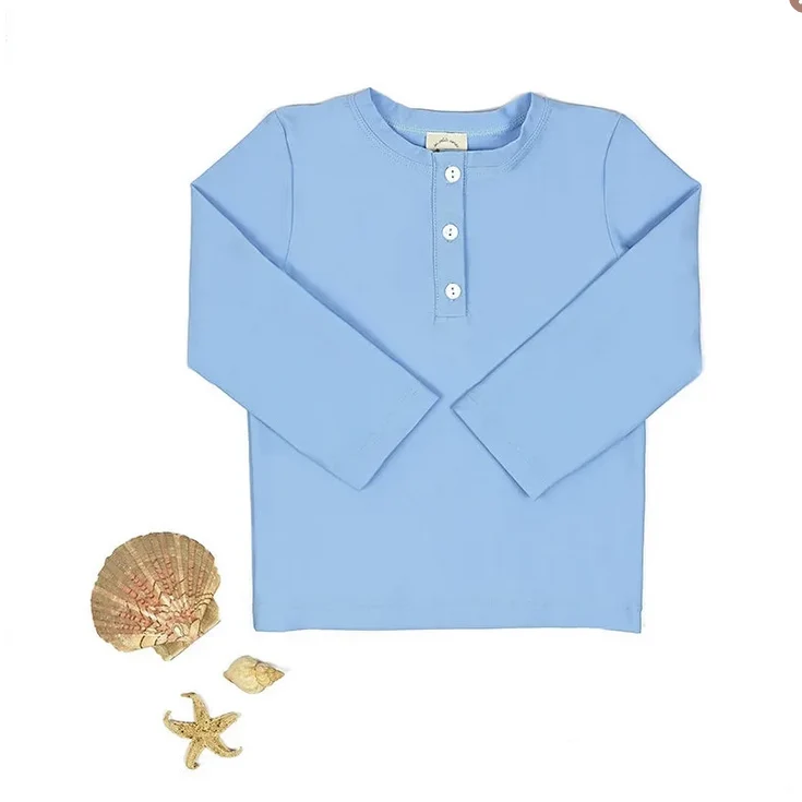 Haut maillot de bain anti-uv - Jean Bleu ciel