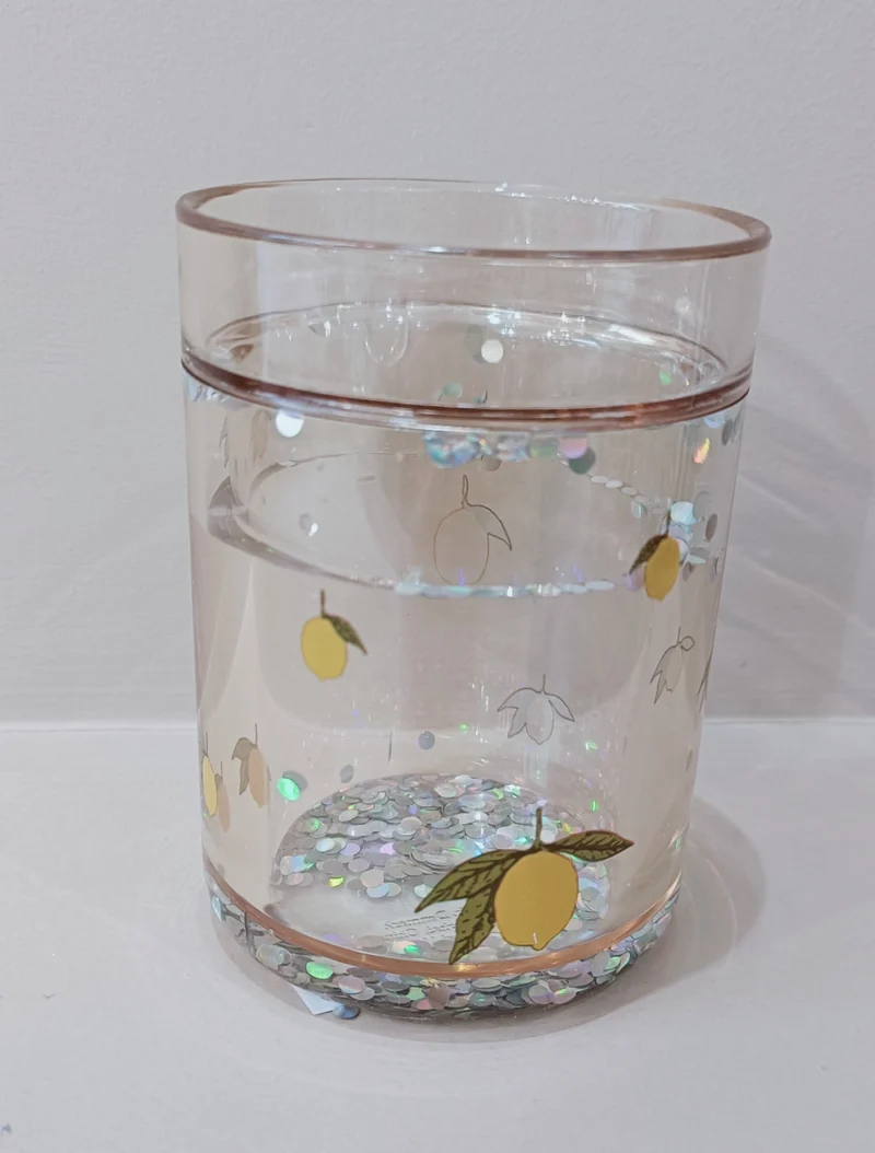 Gobelet à paillettes - Citron