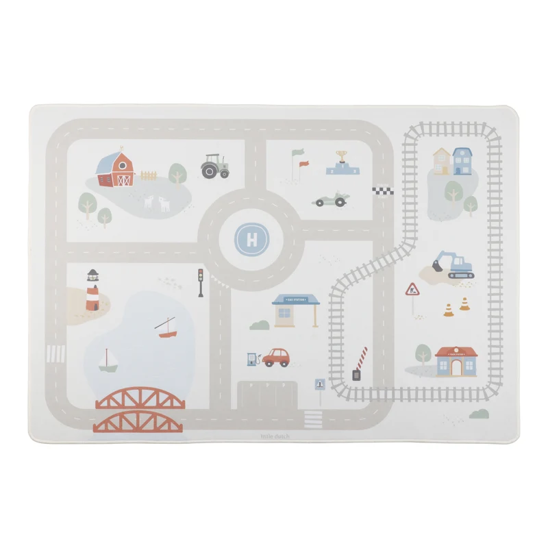 Tapis de jeu et circuit de voiture - Beige