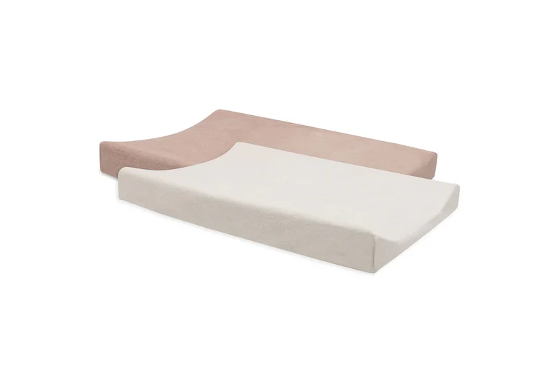 Lot de 2 housses matelas à langer éponge 50x70cm - Wild Rose/Ivory
