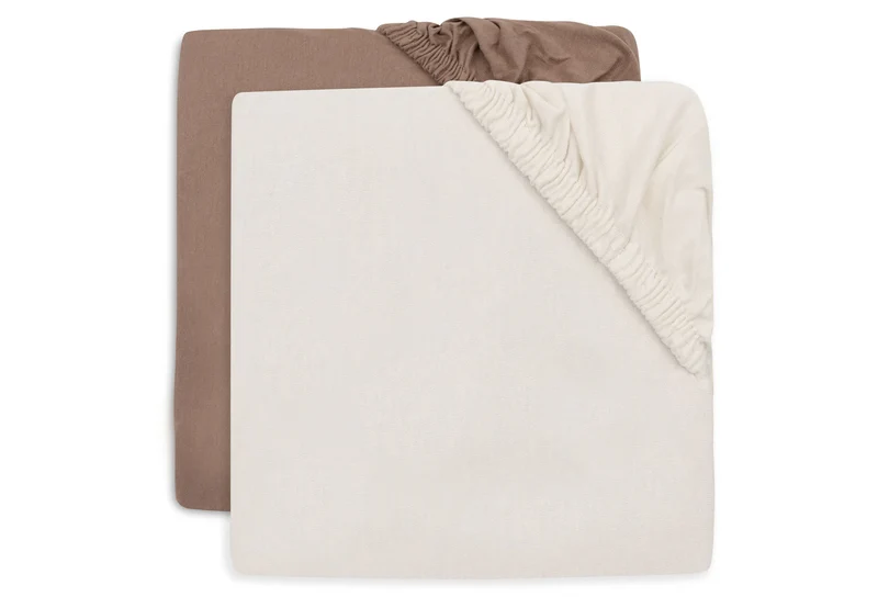 Lot de 2 draps-housse 60x120 cm - Milky coffee/Ivory