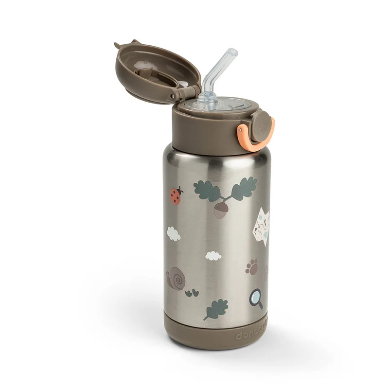 Termoflaske med sugerør – Tiny Trails – Sand – 340 ml