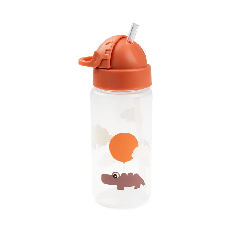 Drikkedunk m/ sugerør - Happy clouds - Papaya - 350 ml