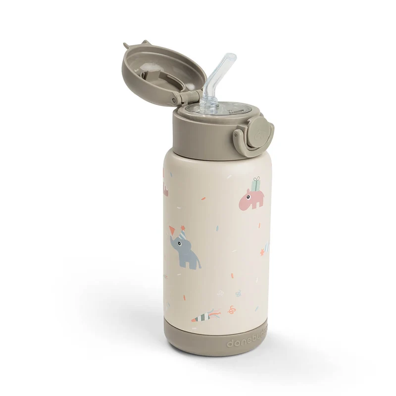 Termoflaske med sugerør Celebration Sand 340 ml