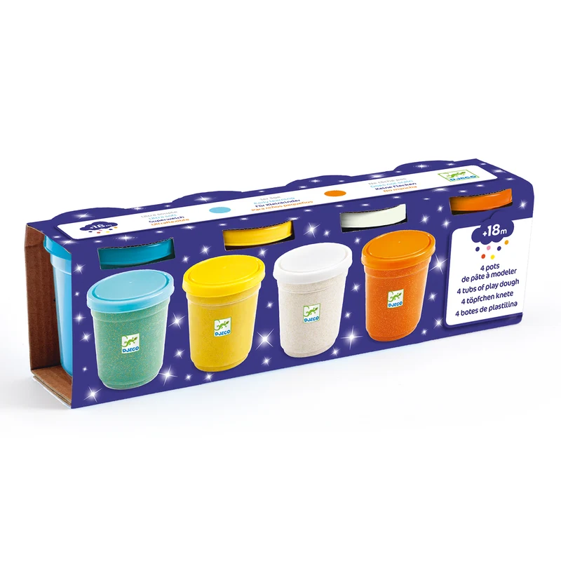 Set de 4 pots de pâte à modeler - Pailletés