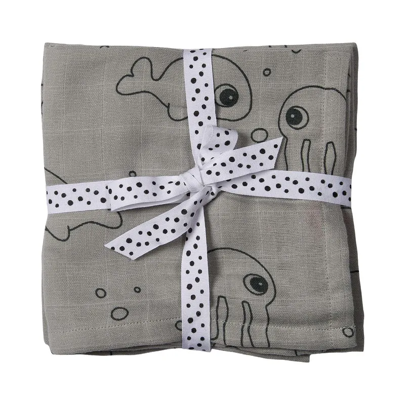 Babysvøb 2 stk. - Sea friends - Grå
