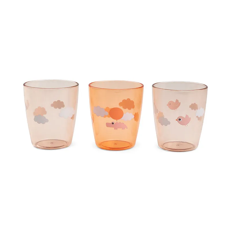 Yummy mini glas 3 stk. - Happy clouds - Papaya