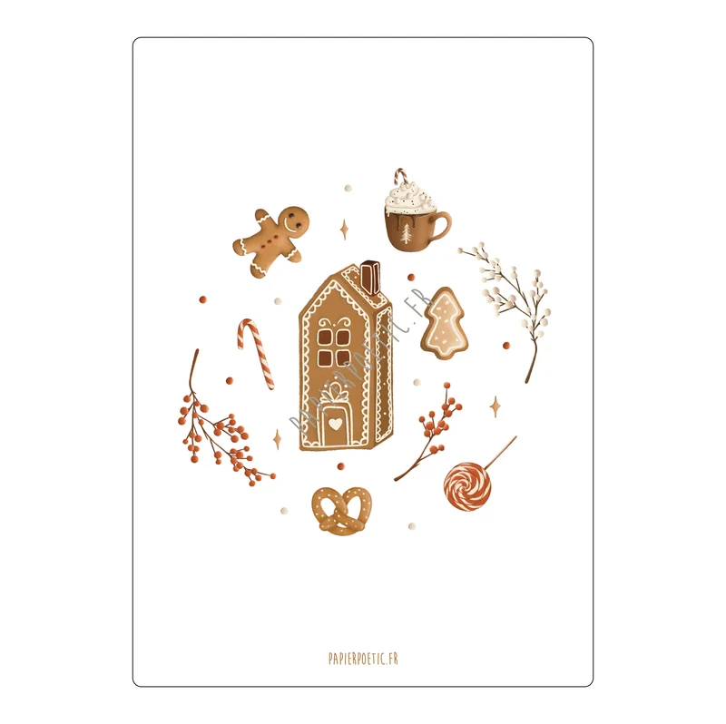 Carte Postale / Card "Gourmandises de Noël"