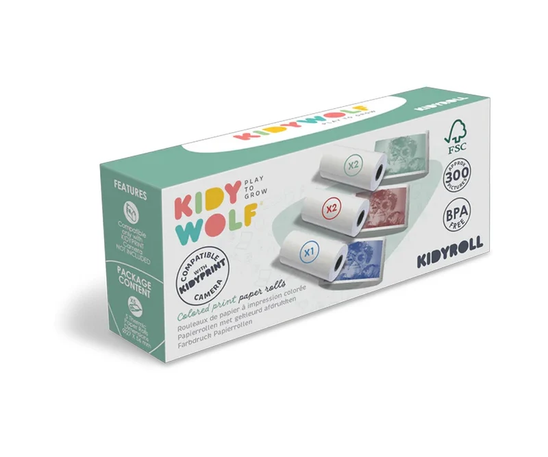 Kidyroll - Lot de 5 recharges papier coloré
