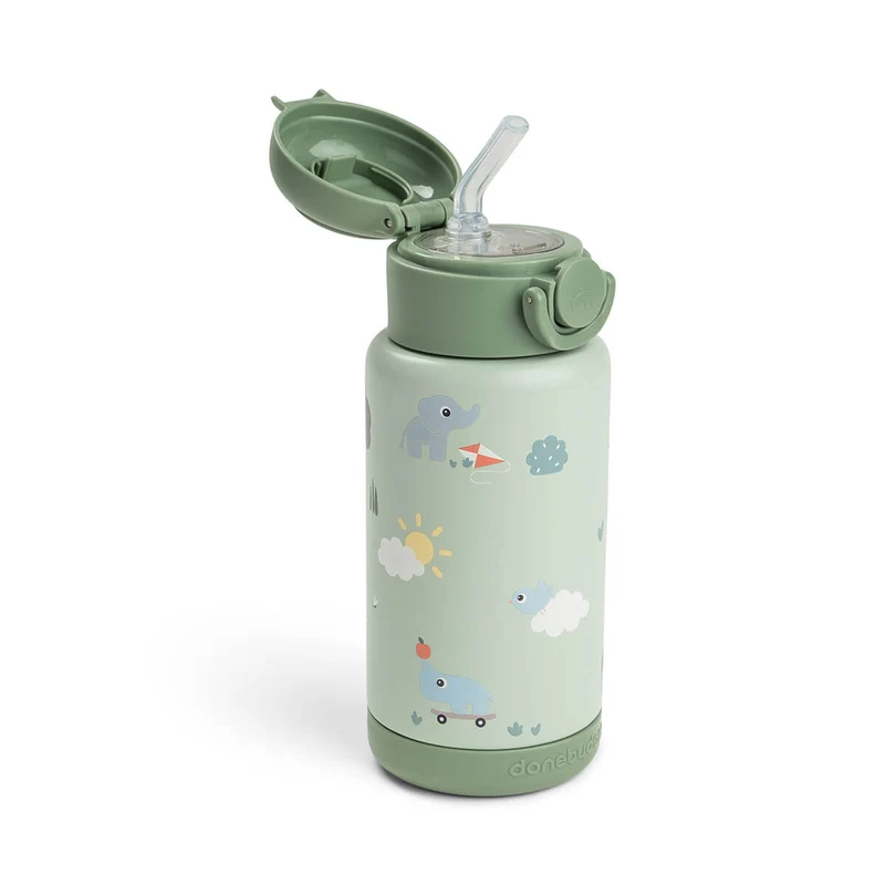 Termoflaske med sugerør – Playground – Grøn – 340 ml