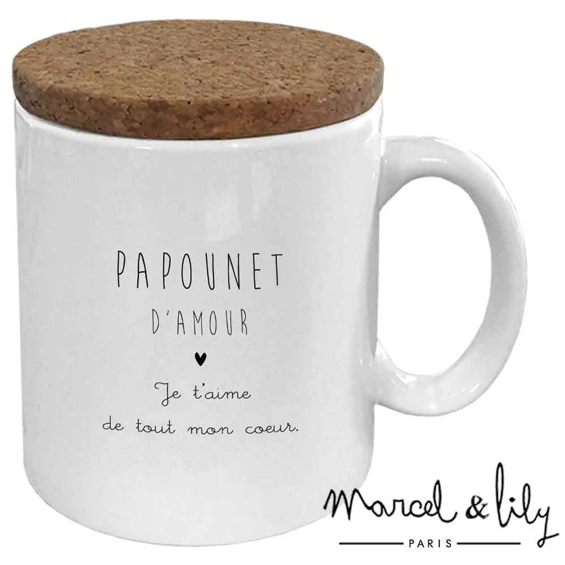 Mug "Papounet" avec son couvercle en liège